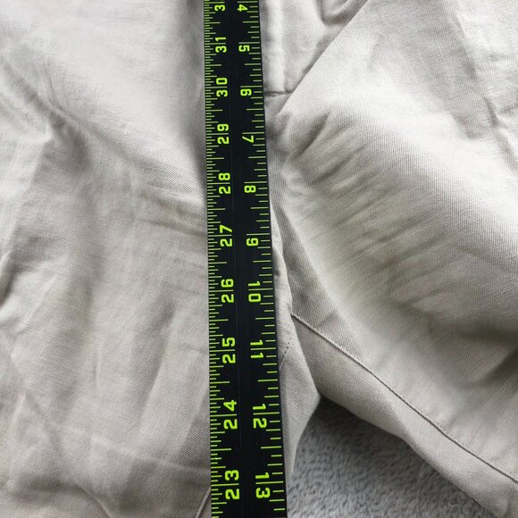 Liz Claiborne Mens Beige Linen-Cotton Blend Flat-Front Pants Size 32s - Picture 9 of 16